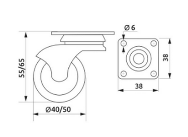 Опоры колесные на площадке d 50 "Шар"
