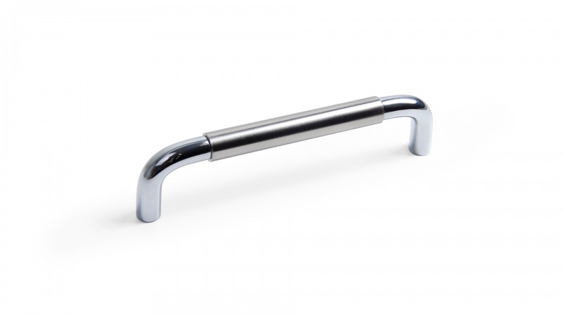 BRD RS048CP/BSN.4 ручка-скоба 128 мм SLOT хром/атласный сатиновый никель (заказ)