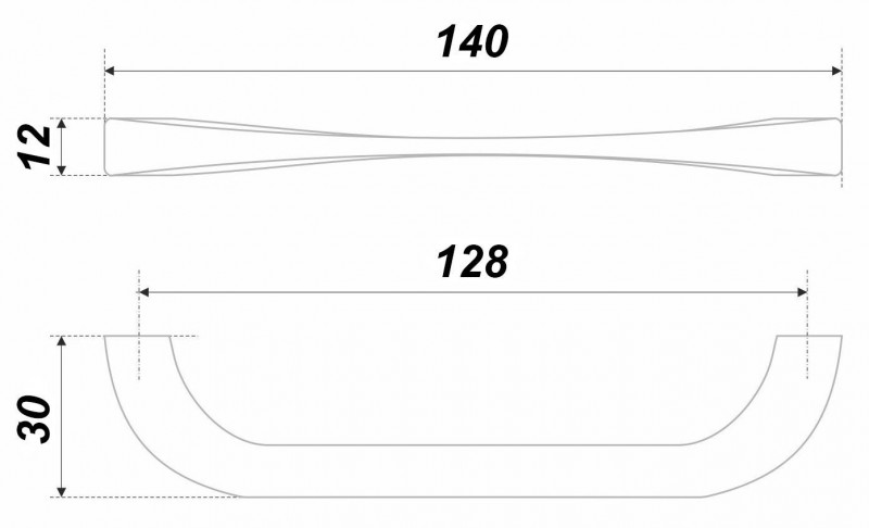 BRD RS442CP.4 ручка-скоба 128 ELBA мм хром полированный (снято)