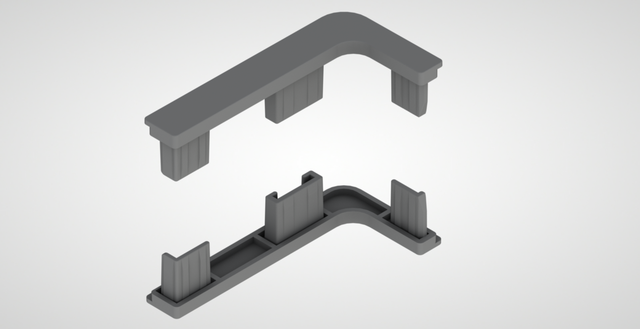 МФС Комплект закрытых заглушек для C-образного профиля (2шт.) серый №13 SALE (стоп-лист)