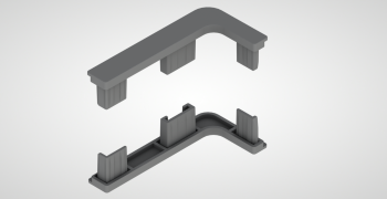 МФС Комплект закрытых заглушек для C-образного профиля (2шт.) серый №13 SALE (стоп-лист)
