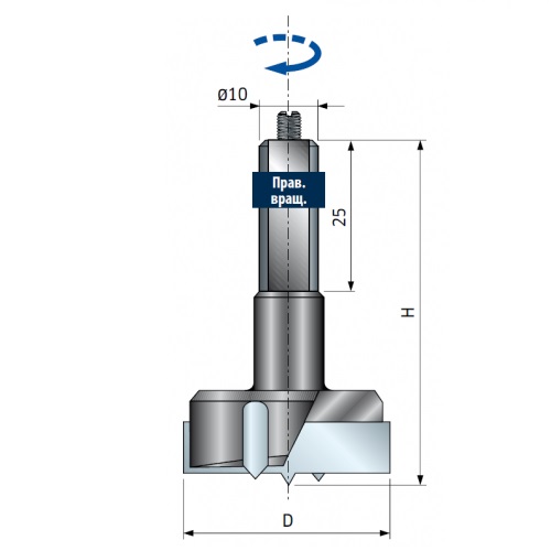 PC04MD-353 Сверло правое глухое 35*50 (35*57.5)