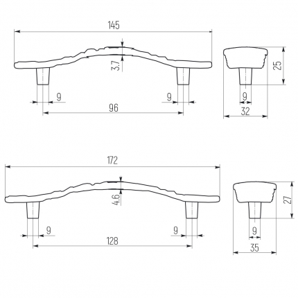 SETE Ручка-скоба SANTA светлая бронза, ZnAl, RM-SANTA128-04, 25/150 шт. SALE