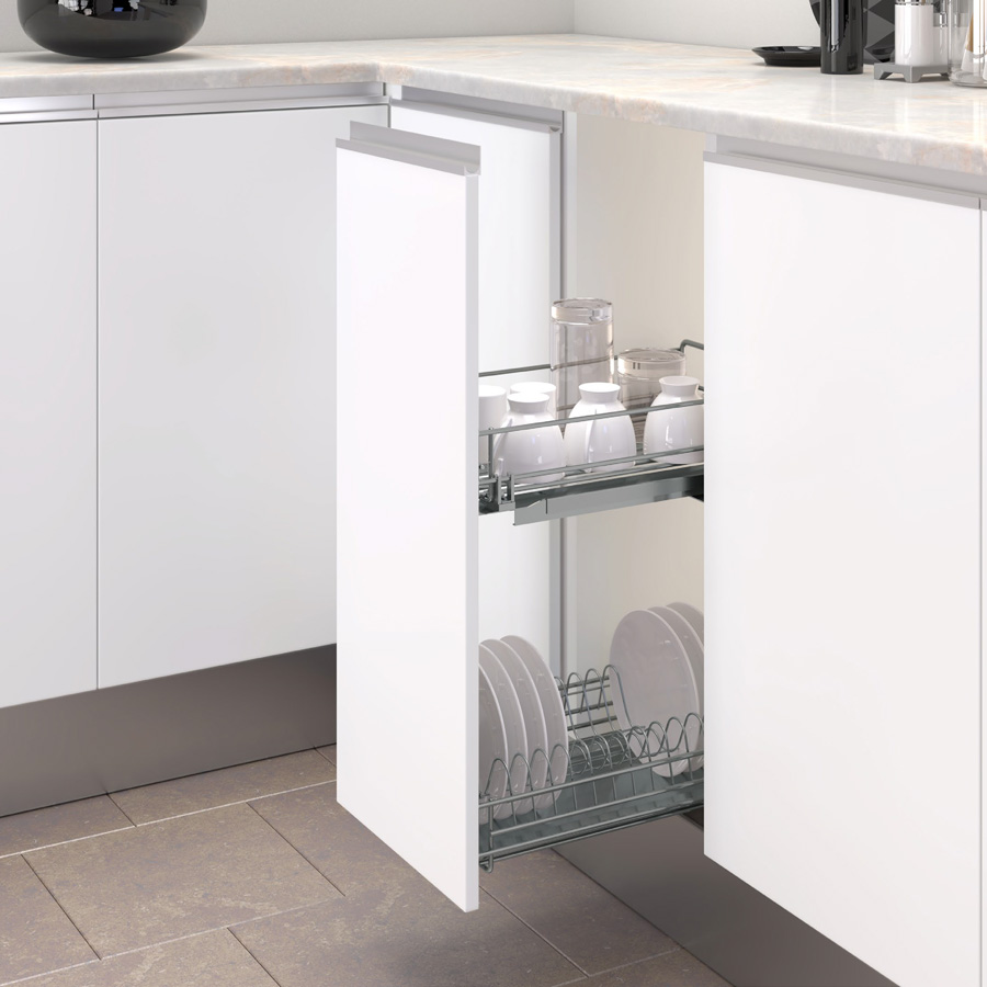 Сушка выдвижная в базу 300, H=479, с доводчиком Silent System, отделка хром (заказ)