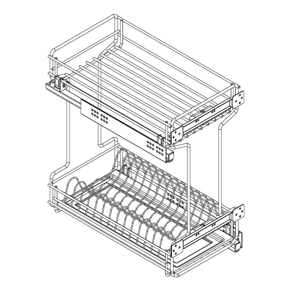 Сушка выдвижная в базу 300, H=479, с доводчиком Silent System, отделка хром (заказ)