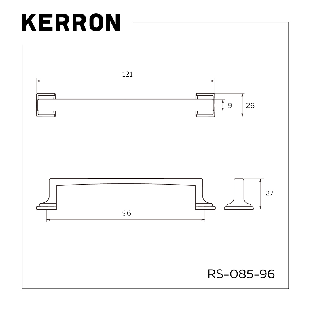 KR RS-085-96 BAZ ручка-скоба 96 мм  чернёный старинный цинк SALE