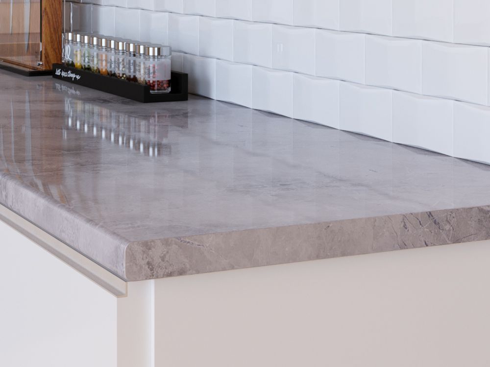 Столешница КЕДР МК 3000*600*38мм 2 группа - Мрамор марквина синий глянец 734/1 (заказ)