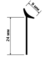 Лента уплотнительная AP632  9*24 мм 4,2 м Белый (632G.3001K4200) (заказ)