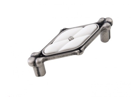 BRD RS118BAZ.4/W ручка-скоба 64мм DIVA чернёный старинный цинк/белый (снято)