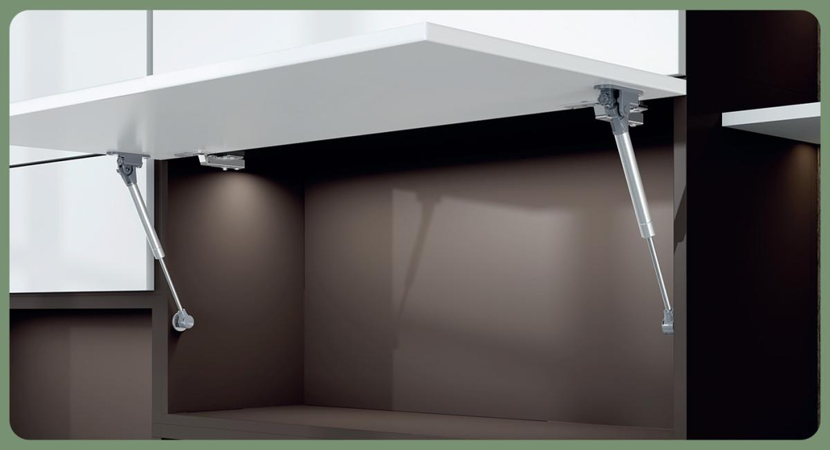 SETE Газлифт c двойным доводчиком N50, Серебро