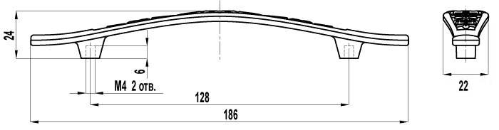 ВЛ FS-123 ручка скоба 128 мм золото/эмаль бруно T475 SALE