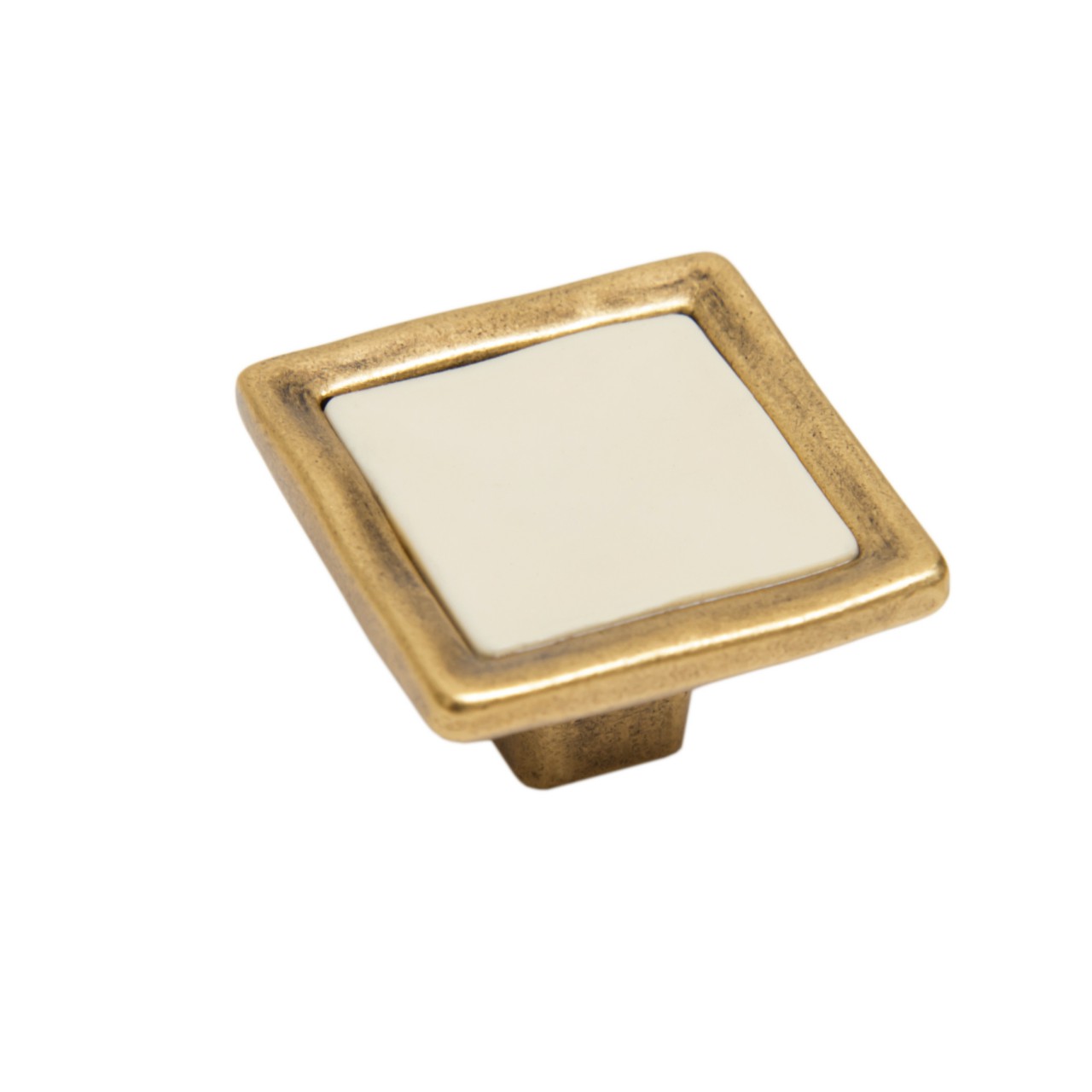 BRD RC113MAB.4/Bg ручка кнопка  TOTEM матовая старинная латунь/бежевый (заказ)