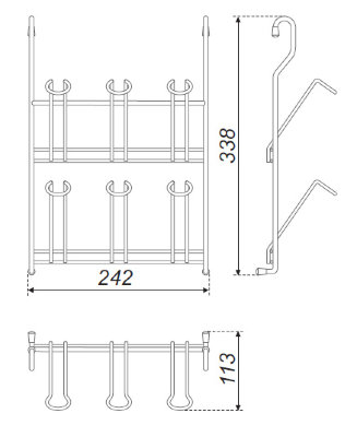 BRD Двухъярусная навесная полка для сушки и хранения кружек SRK207/CP (снято) SALE (стоп-лист)