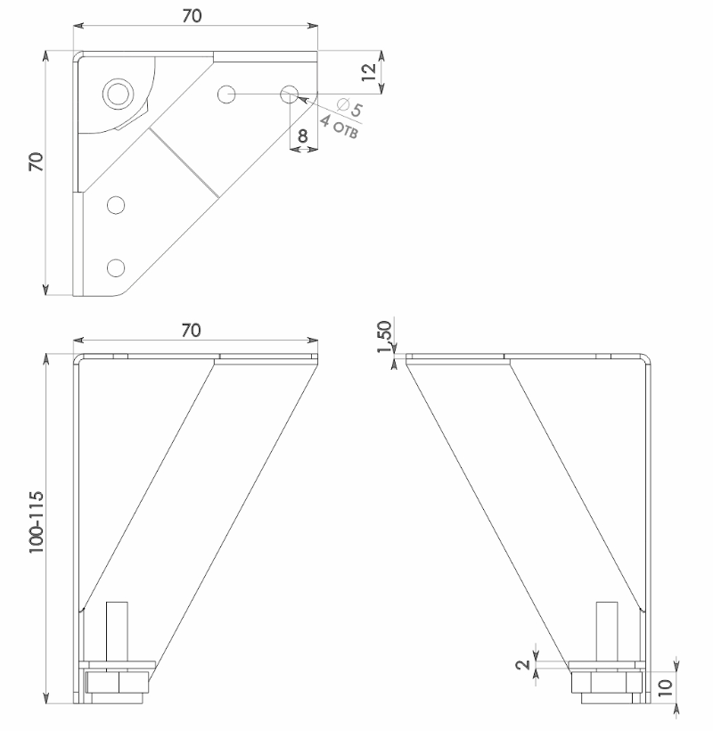BRD N333W.2 опора регулируемая VIVA белый 100 мм (заказ)