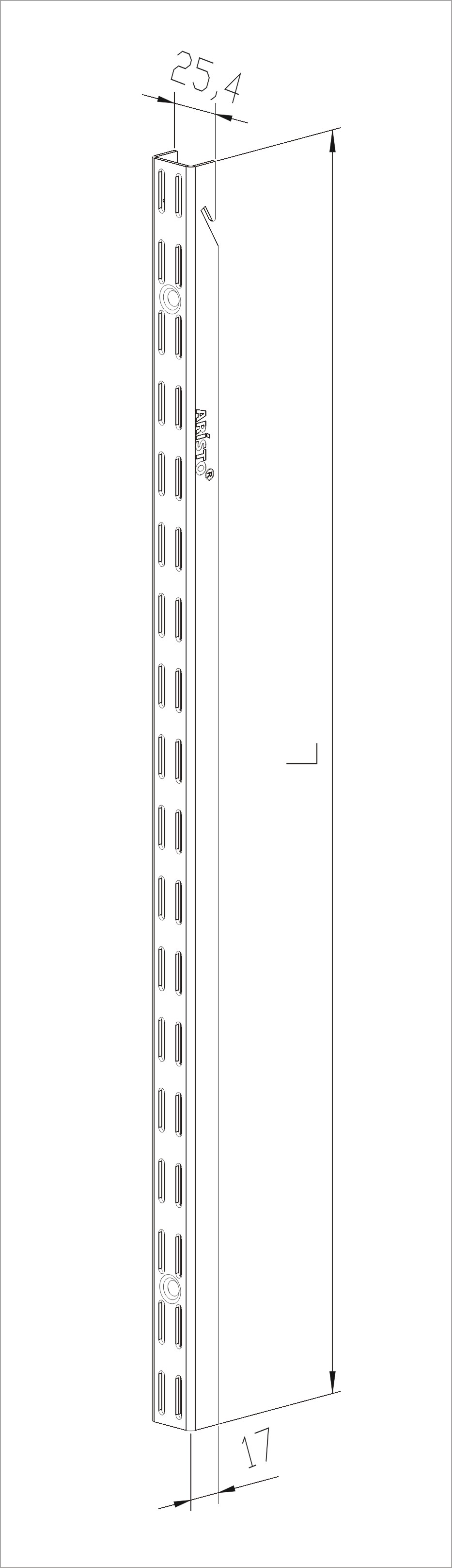 Аристо Настенная направляющая универсальная L=572 мм ЧЕРНЫЙ