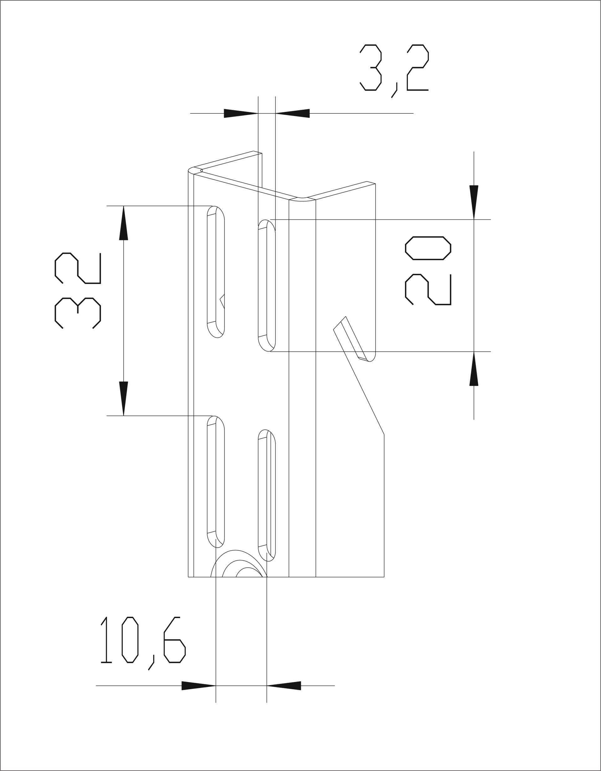 Аристо Настенная направляющая универсальная L=572 мм ЧЕРНЫЙ