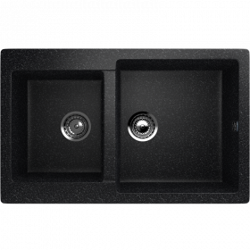 Мойка ULGRAN U-505-308 прямоугольная 2 чаши  черная