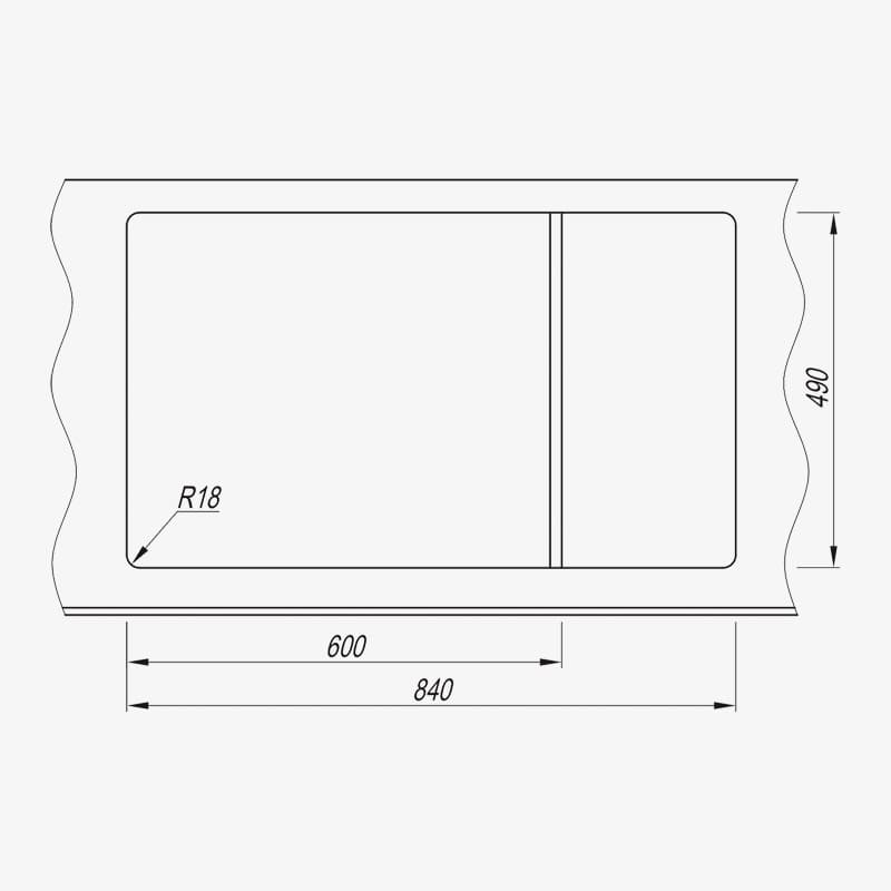 Мойка Dr. Gans Техно 860 прямоугольная с крылом черный (стоп-лист)