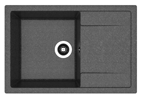 Мойка Dr. Gans Техно 860 прямоугольная с крылом черный (стоп-лист)
