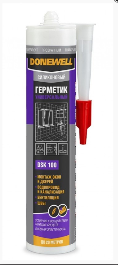 герметик Силиконовый Универсальный прозрачный 260 мл Картридж KUDO DONEWELL